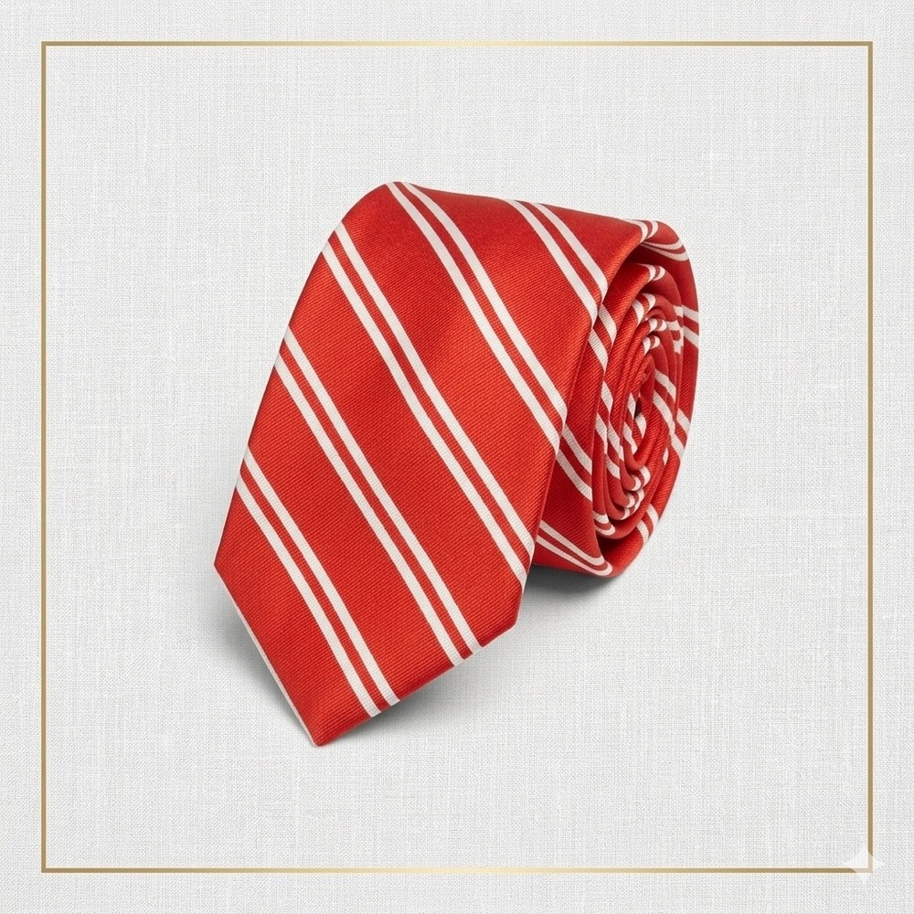 Brooks Brothers Tie Mens Red White Striped Repp Silk Necktie Handcrafted USA